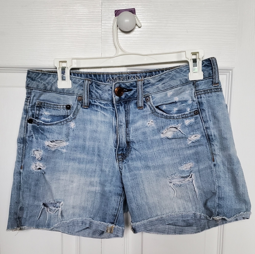 American Eagle Boy Midi Denim Shorts
